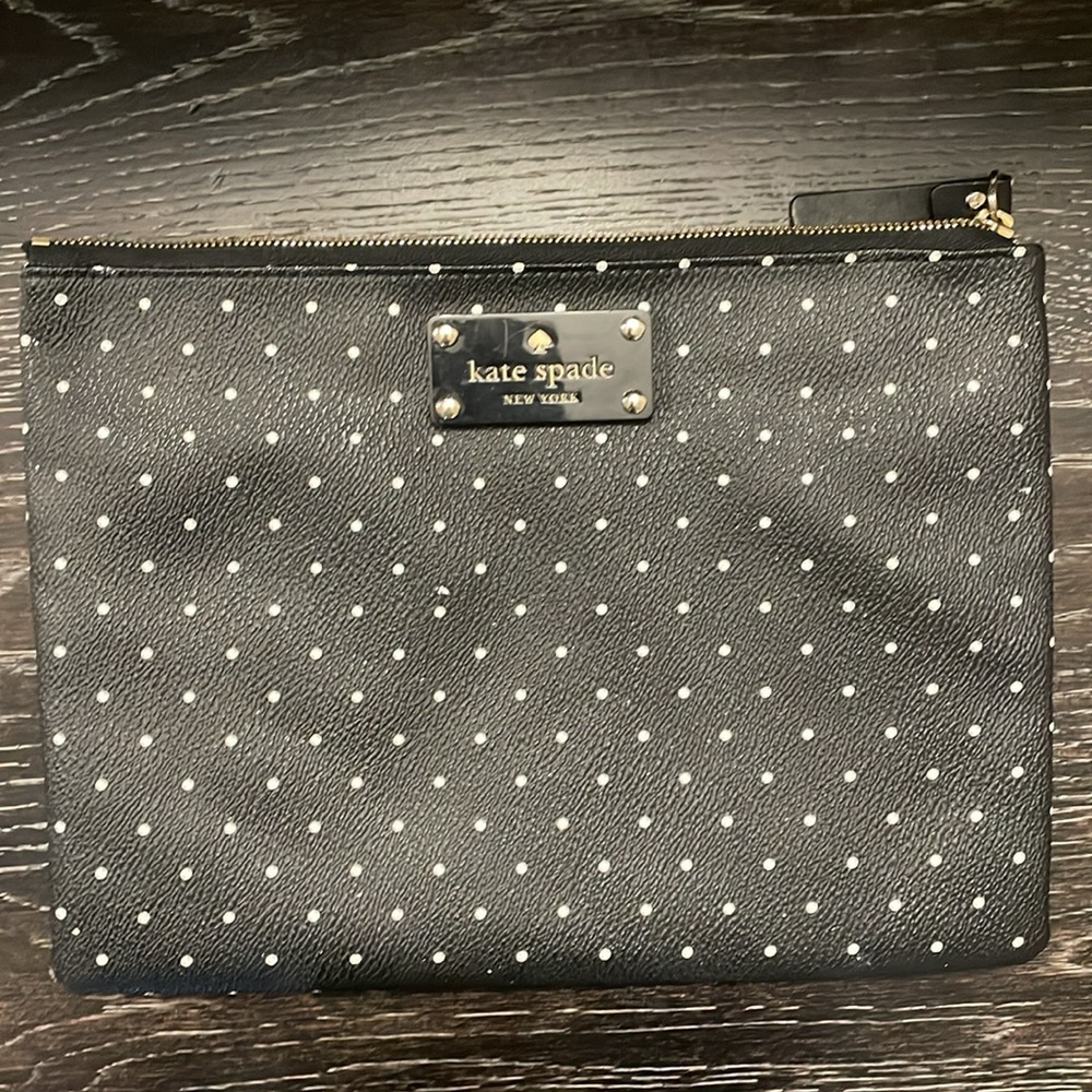 Kate Spade Polkadot Clutch with Red Interior